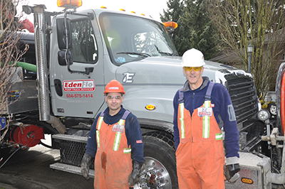 Edenflo commercial pump truck employees