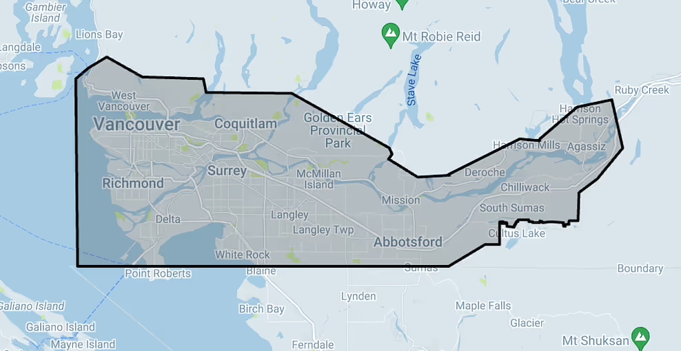 Service Areas - Edenflo British Columbia Lower Mainland